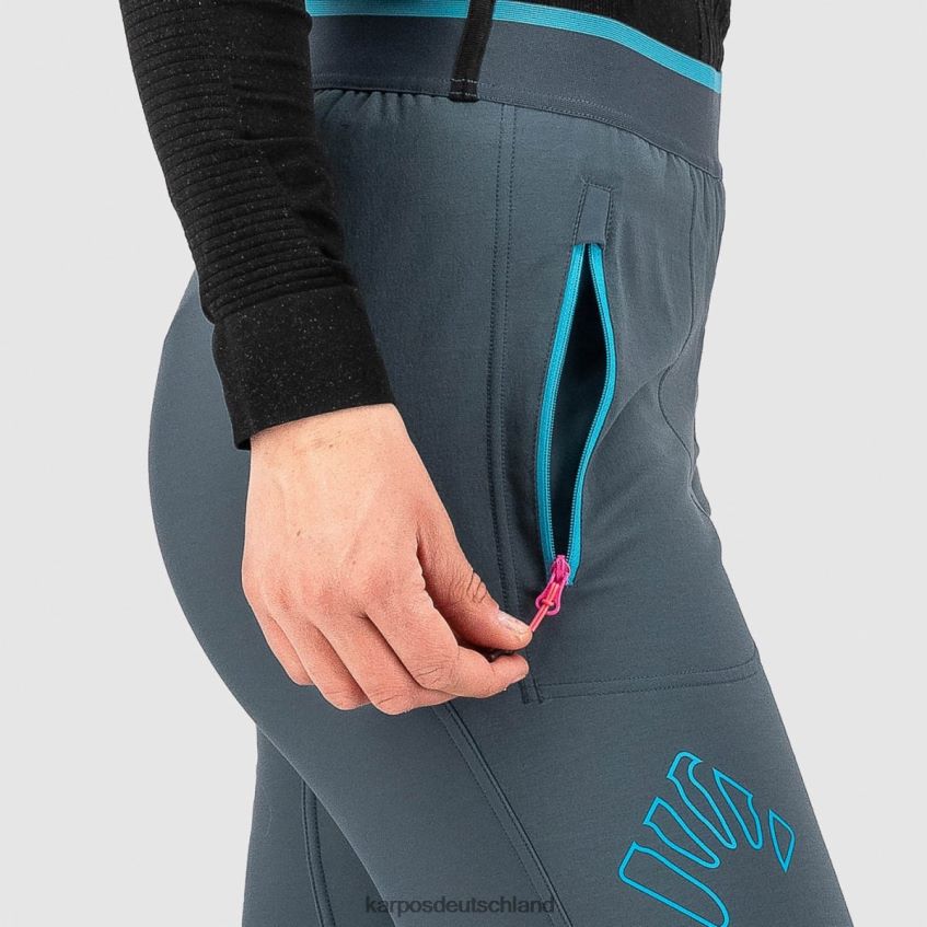 Hose| de Karpos Frauen Federa mit Hose dunkler Schiefer/blaues Atoll ZV820Z1427