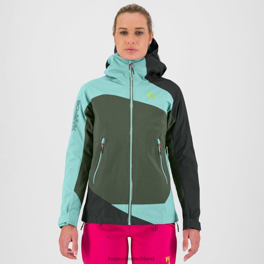 Jacke| de Karpos Frauen Marmolada mit Jacke Thymian/Aqua-Himmel/schwarzer Sand ZV820Z978