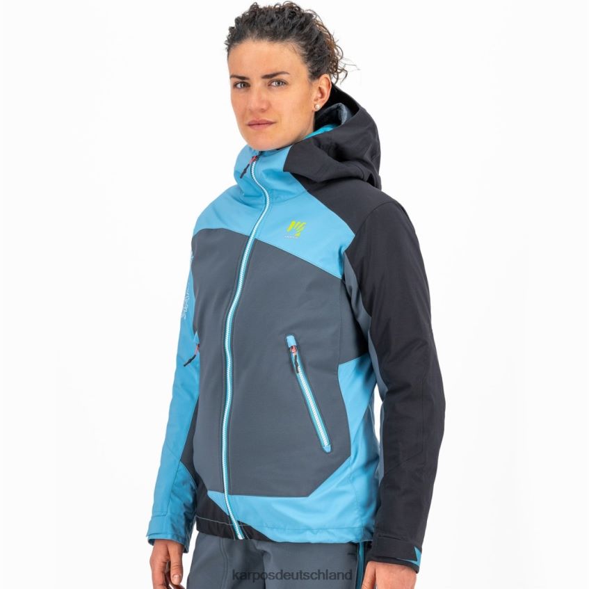 Jacke| de Karpos Frauen Marmolada mit Jacke dunkler Schiefer/blaues Atoll/schwarz ZV820Z977