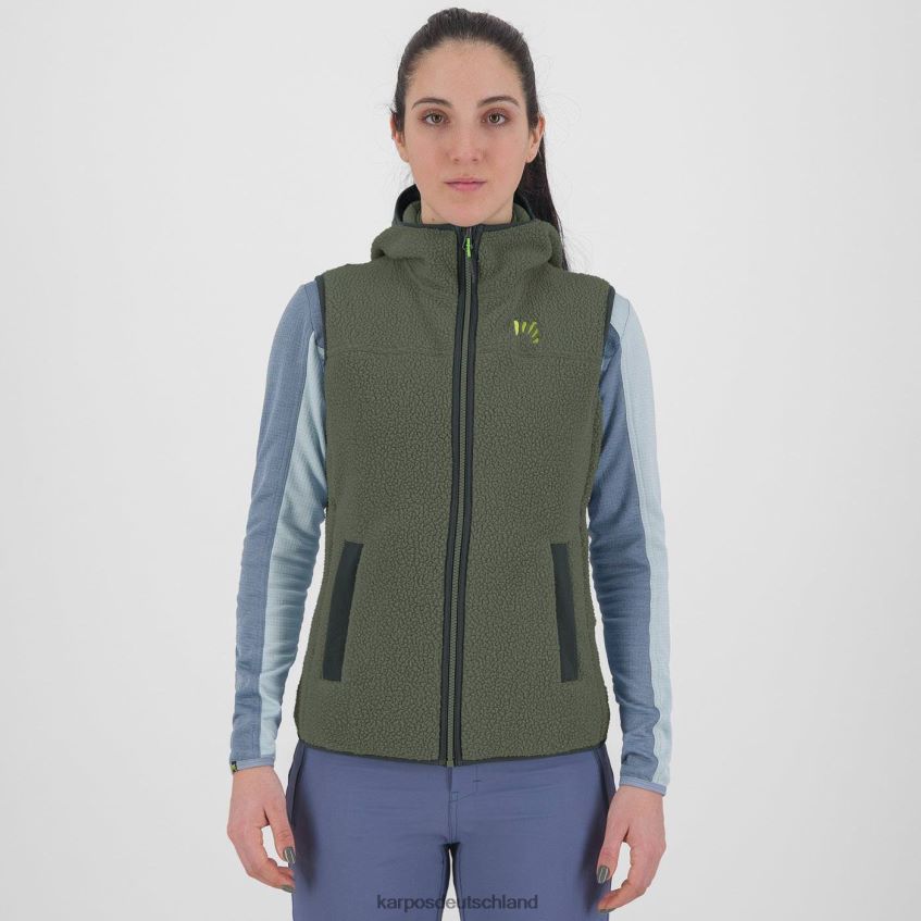 Weste| de Karpos Frauen 80er Jahre Kapuzenpullover mit Weste Thymian ZV820Z1091