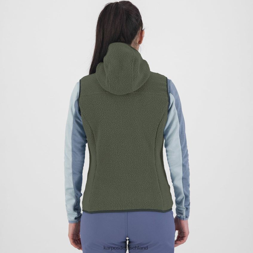 Weste| de Karpos Frauen 80er Jahre Kapuzenpullover mit Weste Thymian ZV820Z1091