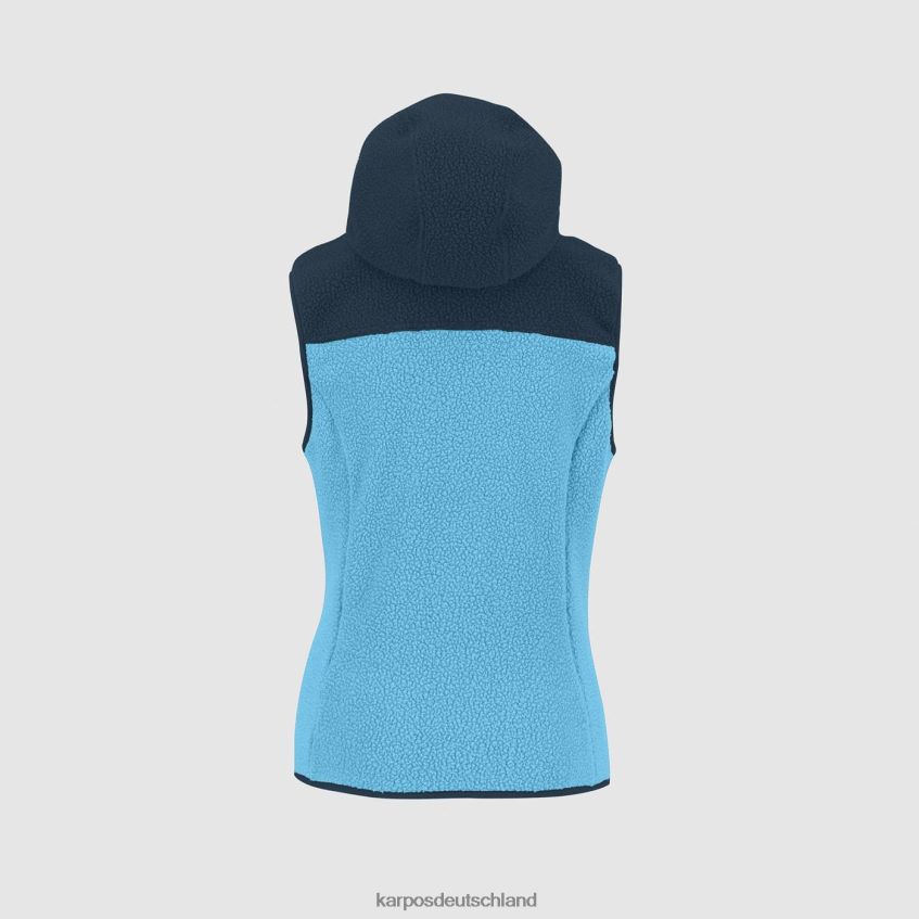 Weste| de Karpos Frauen 80er Jahre Kapuzenpullover mit Weste blaues Atoll/Mitternacht ZV820Z1093