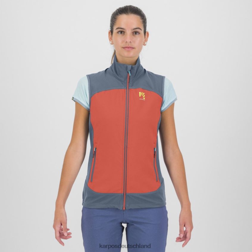 Weste| de Karpos Frauen Parete mit Weste Heiße Koralle/Vintage-Indigo ZV820Z1102