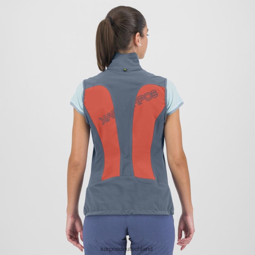 Weste| de Karpos Frauen Parete mit Weste Heiße Koralle/Vintage-Indigo ZV820Z1102