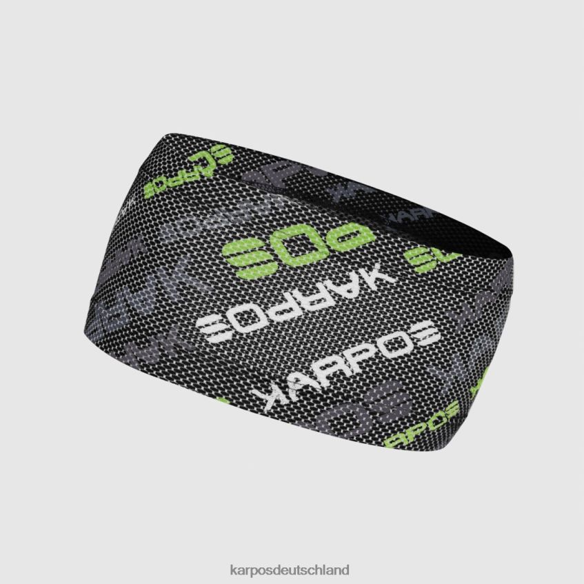 Kopfbedeckung | de Karpos Frauen Kopfband verschoben schwarz/jasmingrün ZV820Z801