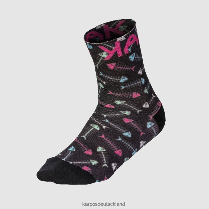 Socke| de Karpos Frauen Grünes Feuer mit Socken schwarz/bluebird/weiß/rosa ZV820Z1622