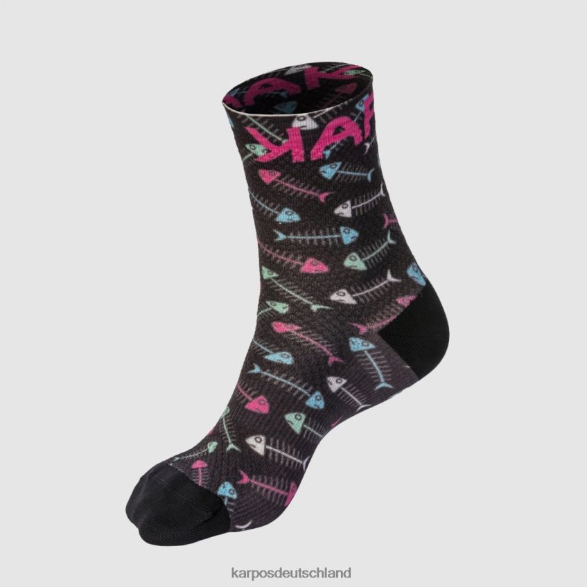 Socke| de Karpos Frauen Grünes Feuer mit Socken schwarz/bluebird/weiß/rosa ZV820Z1622