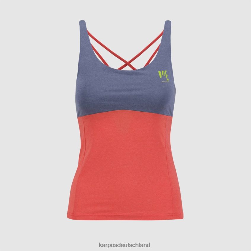 T-Shirt| de Karpos Frauen Bull Evo mit Oberteil Vintage-Indigo/heiße Koralle ZV820Z1327