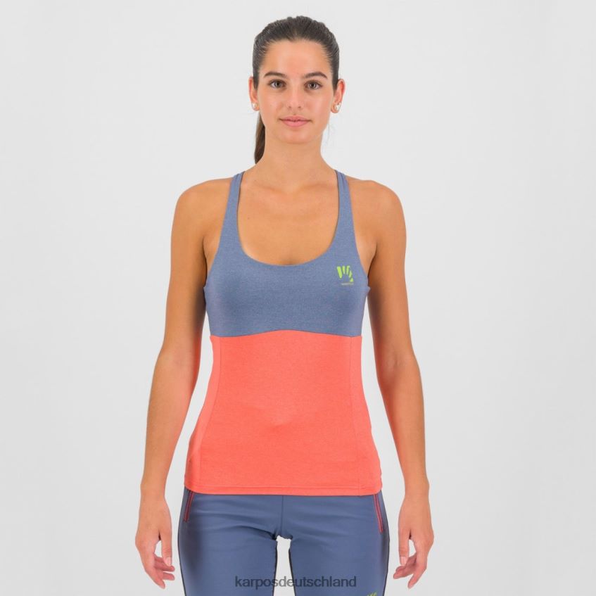 T-Shirt| de Karpos Frauen Bull Evo mit Oberteil Vintage-Indigo/heiße Koralle ZV820Z1327