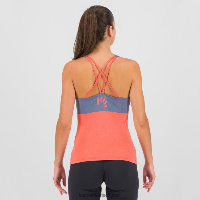 T-Shirt| de Karpos Frauen Bull Evo mit Oberteil Vintage-Indigo/heiße Koralle ZV820Z1327