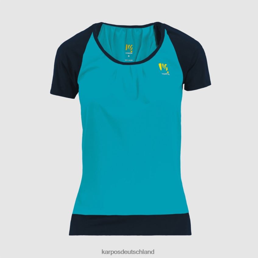 T-Shirt| de Karpos Frauen Cengia W T-Shirt Blaues Atoll/Sky Captain ZV820Z1279