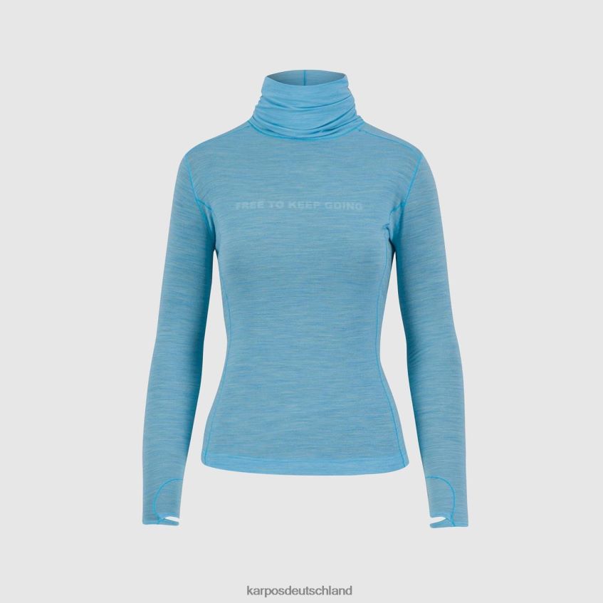 T-Shirt| de Karpos Frauen Easyfrizz Merino w Jersey ls blaues Atoll ZV820Z1233