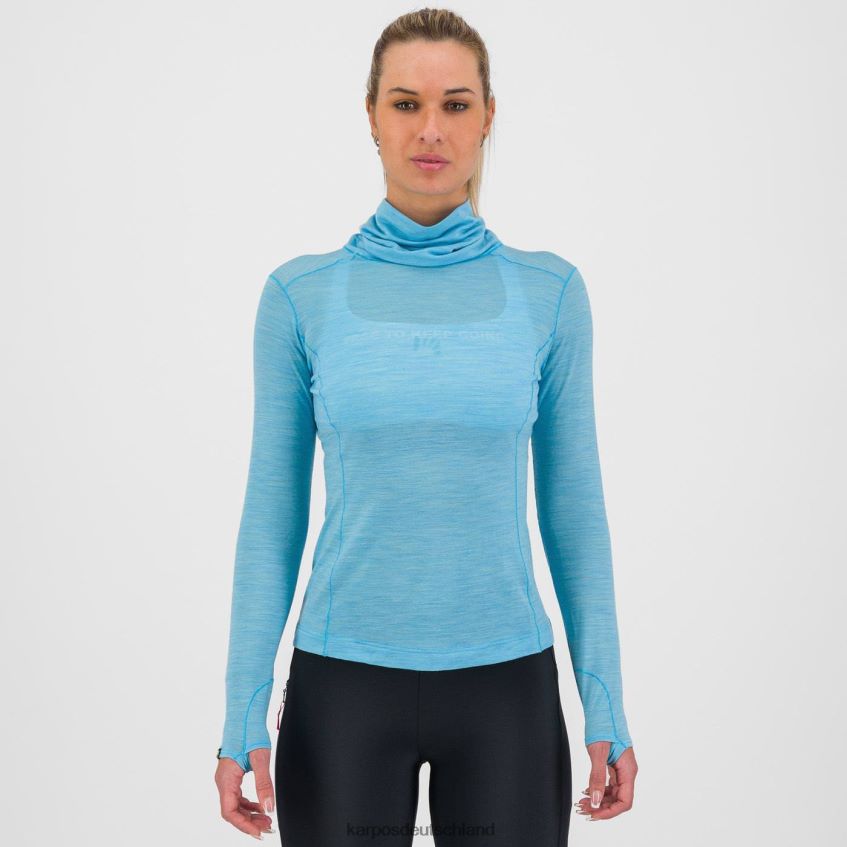 T-Shirt| de Karpos Frauen Easyfrizz Merino w Jersey ls blaues Atoll ZV820Z1233