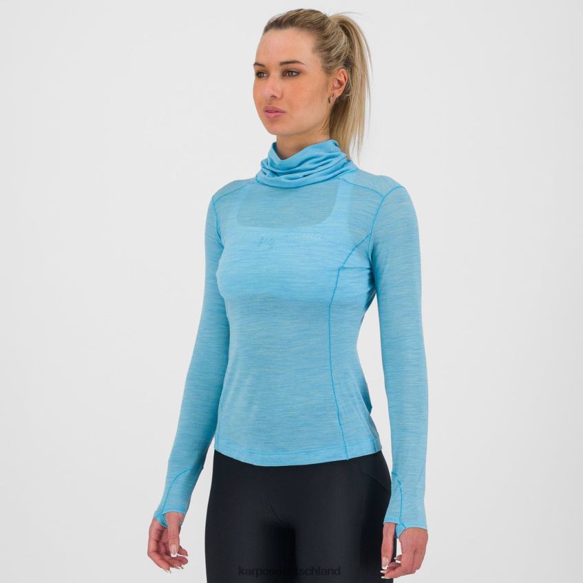 T-Shirt| de Karpos Frauen Easyfrizz Merino w Jersey ls blaues Atoll ZV820Z1233
