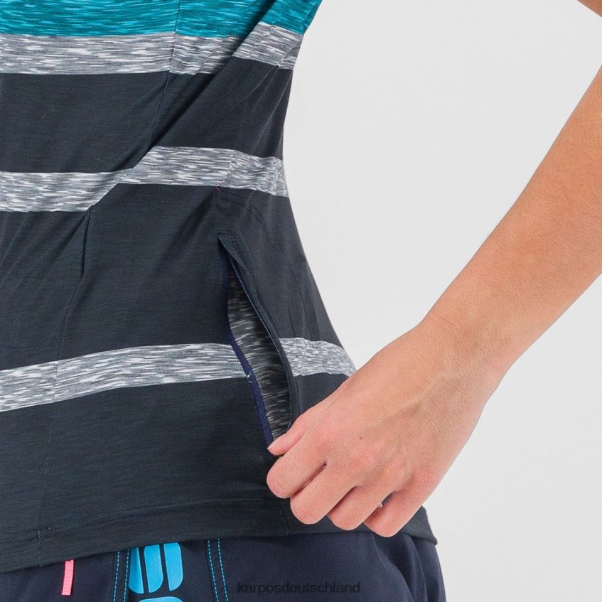 T-Shirt| de Karpos Frauen Elan mit T-Shirt Sky Captain/Blue Atoll ZV820Z1251