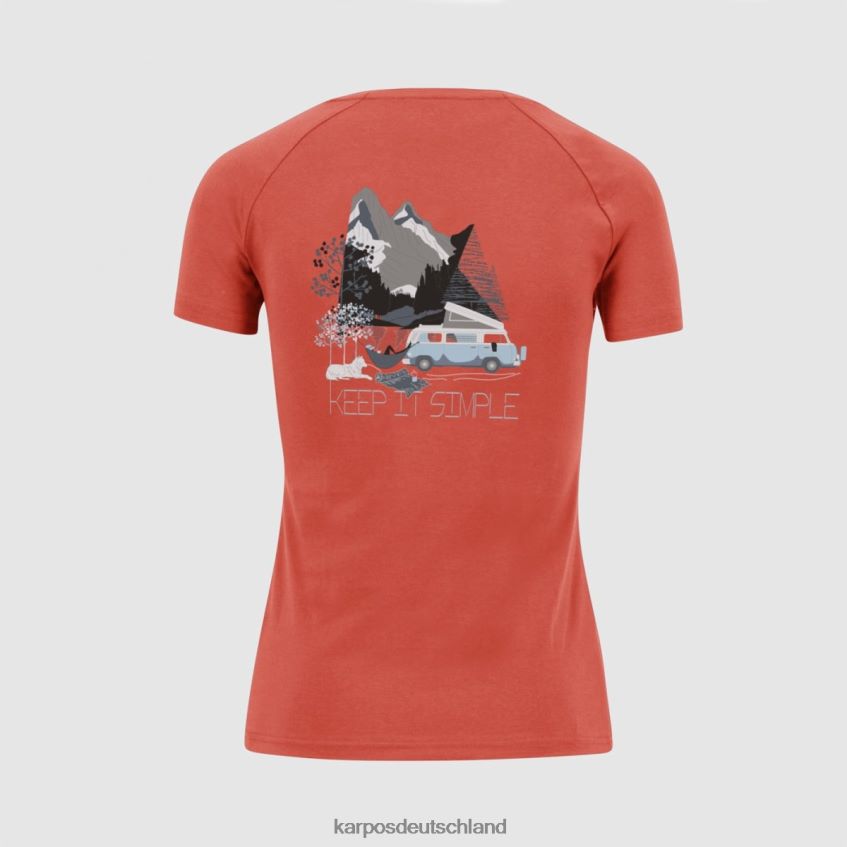 T-Shirt| de Karpos Frauen Genzianella mit T-Shirt heiße Koralle ZV820Z1366