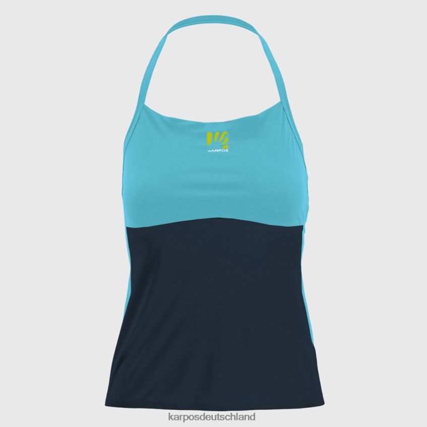 T-Shirt| de Karpos Frauen Lässiges Sun-W-Top Sky Captain/Blue Atoll ZV820Z1337