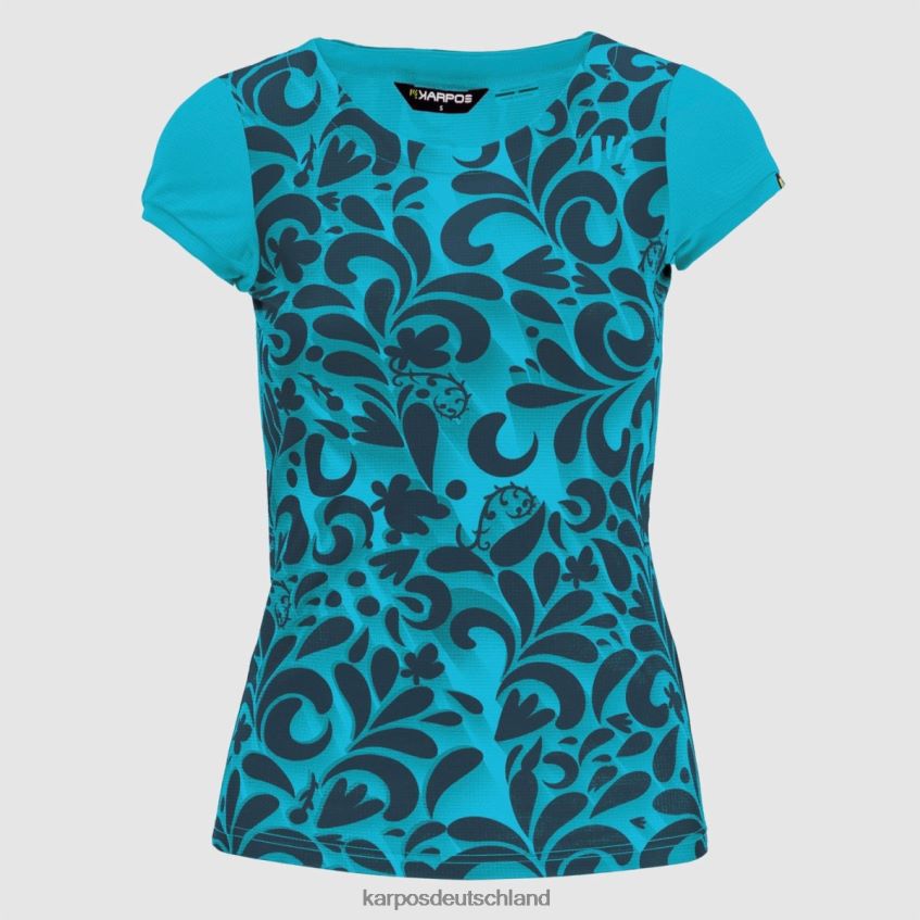 T-Shirt| de Karpos Frauen Loma-Print mit Jersey Blaues Atoll/Sky Captain ZV820Z1305