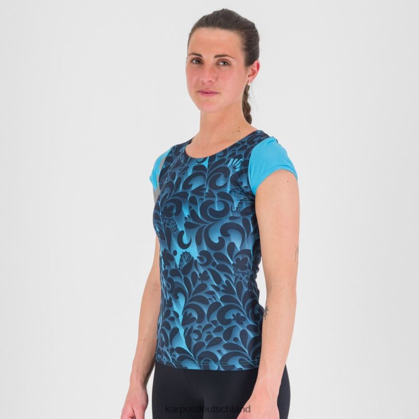 T-Shirt| de Karpos Frauen Loma-Print mit Jersey Blaues Atoll/Sky Captain ZV820Z1305
