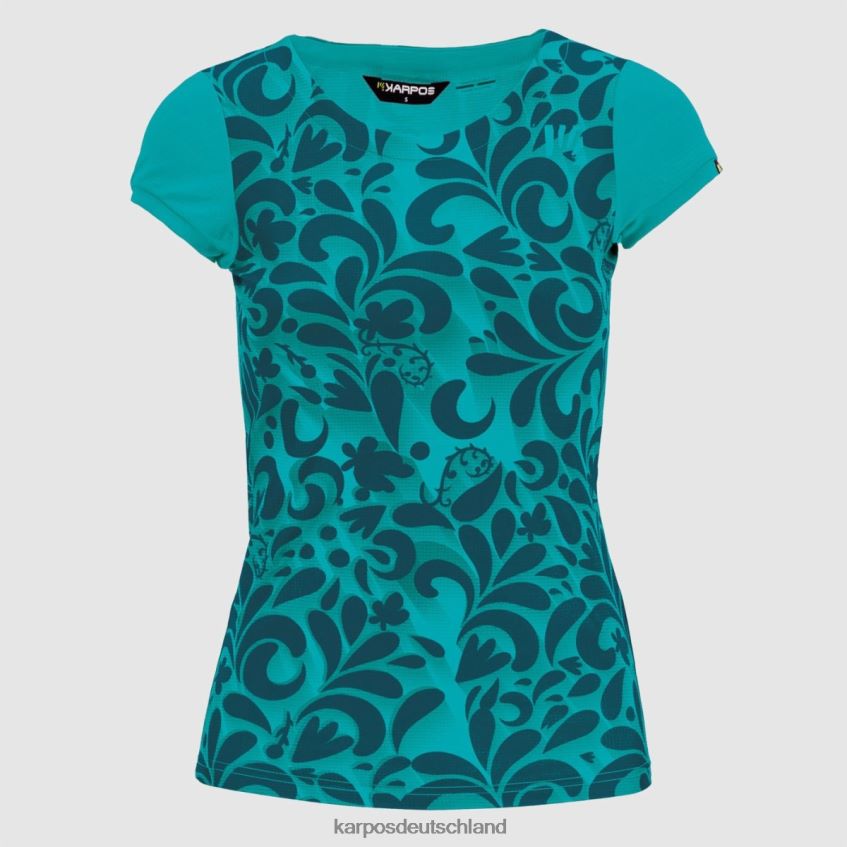 T-Shirt| de Karpos Frauen Loma-Print mit Jersey Bluebird/marokkanisches Blau ZV820Z1307
