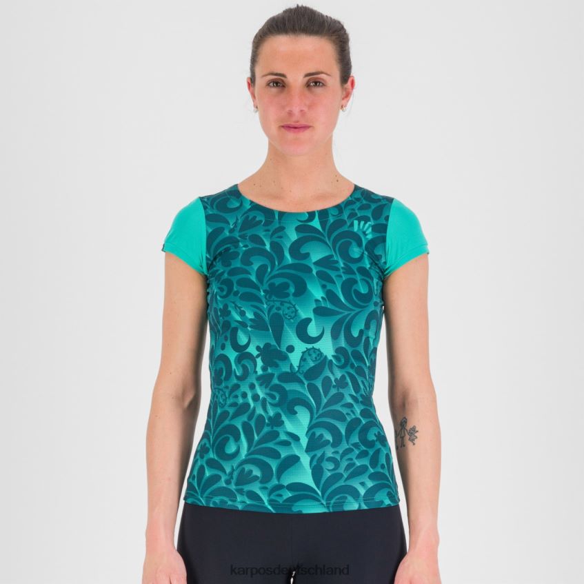 T-Shirt| de Karpos Frauen Loma-Print mit Jersey Bluebird/marokkanisches Blau ZV820Z1307