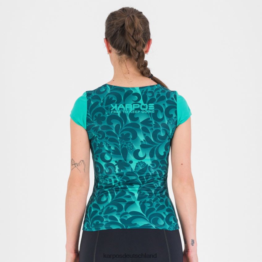 T-Shirt| de Karpos Frauen Loma-Print mit Jersey Bluebird/marokkanisches Blau ZV820Z1307