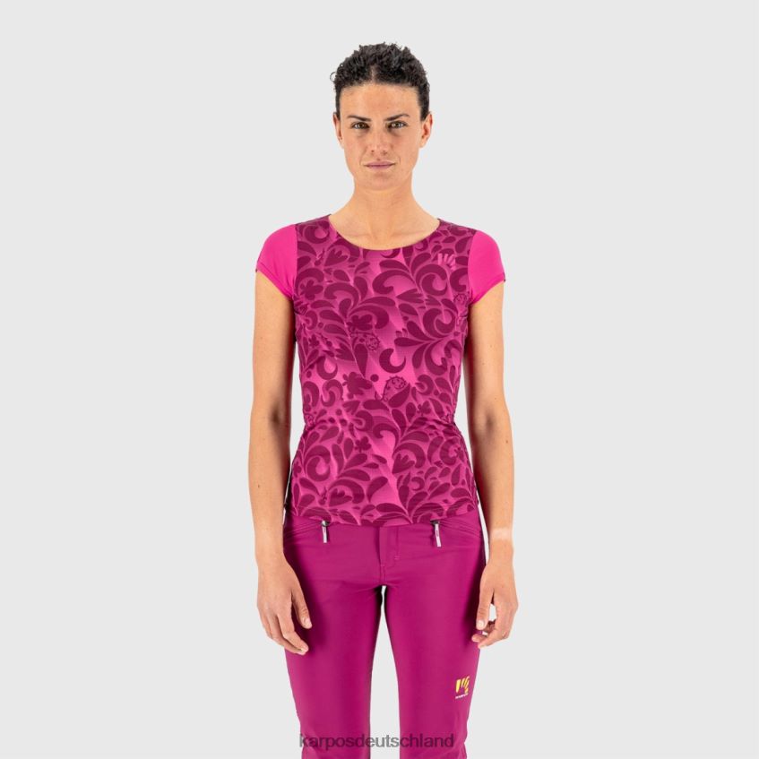 T-Shirt| de Karpos Frauen Loma-Print mit Jersey Kabarett/Weiß ZV820Z1309