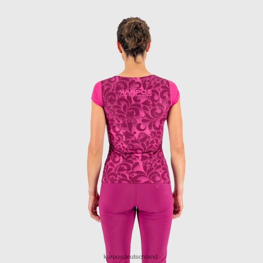 T-Shirt| de Karpos Frauen Loma-Print mit Jersey Kabarett/Weiß ZV820Z1309