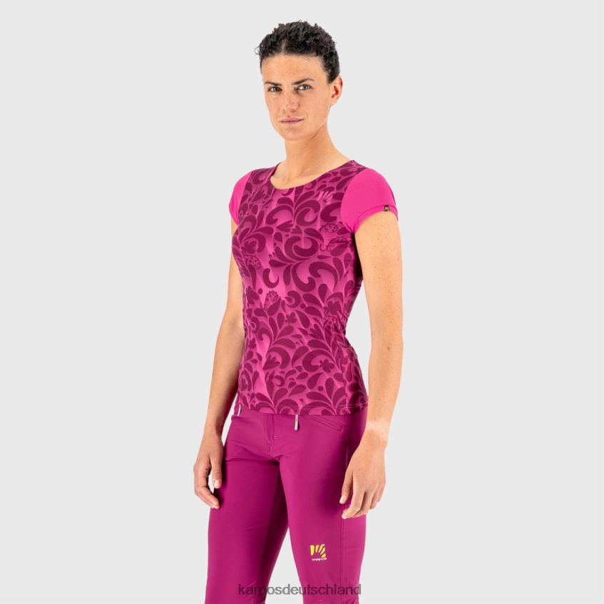 T-Shirt| de Karpos Frauen Loma-Print mit Jersey Kabarett/Weiß ZV820Z1309