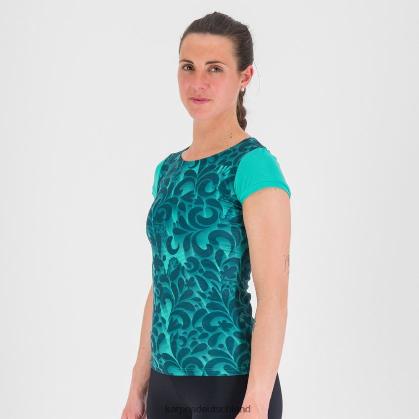 T-Shirt| de Karpos Frauen Loma-Print mit Jersey Pool grün/reflektierter Teich ZV820Z1306