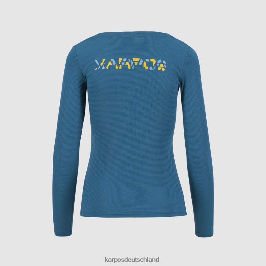 T-Shirt| de Karpos Frauen Loma mit Jersey ls Korsar/Adriablau/Zitronenblau ZV820Z1311