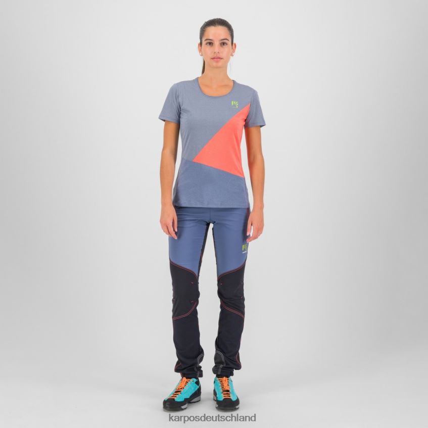 T-Shirt| de Karpos Frauen Nuvolau mit Trikot Vintage-Indigo/heiße Koralle ZV820Z1284