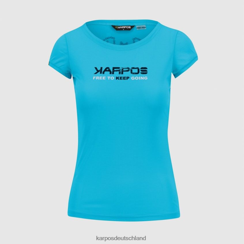 T-Shirt| de Karpos Frauen Val Federia W T-Shirt blaues Atoll ZV820Z1356