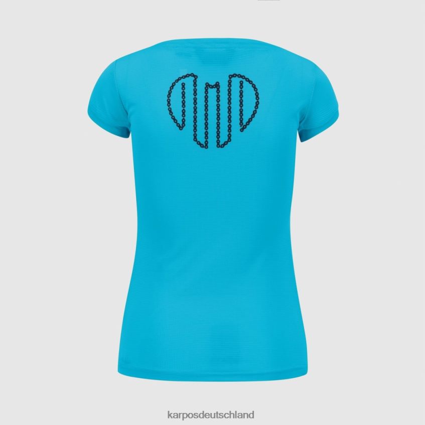T-Shirt| de Karpos Frauen Val Federia W T-Shirt blaues Atoll ZV820Z1356