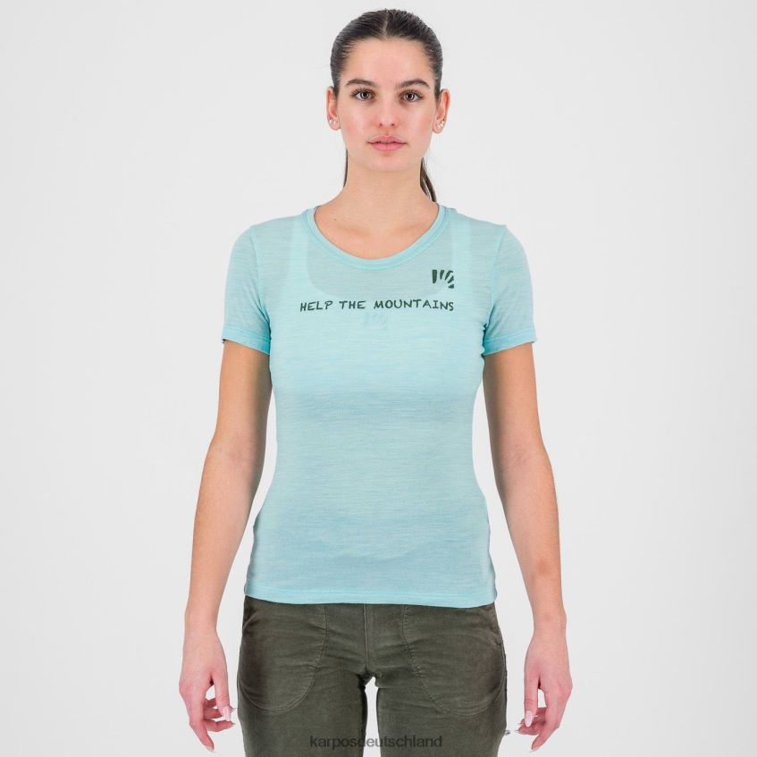 T-Shirt| de Karpos Frauen Vanoi Merino W T-Shirt Aqua-Himmel ZV820Z1243