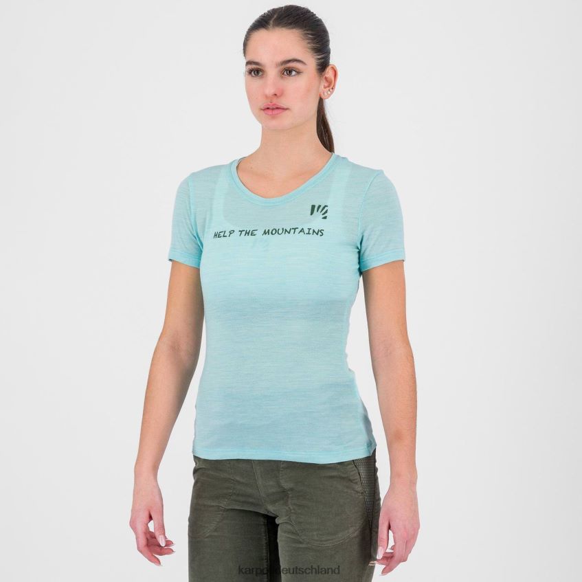 T-Shirt| de Karpos Frauen Vanoi Merino W T-Shirt Aqua-Himmel ZV820Z1243