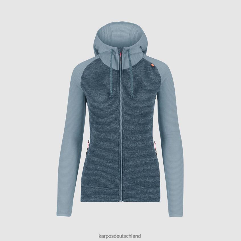 Vlies| de Karpos Frauen Camoscio mit Kapuze mit durchgehendem Reißverschluss Bering-Meer-/Gebirgsquelle ZV820Z1122
