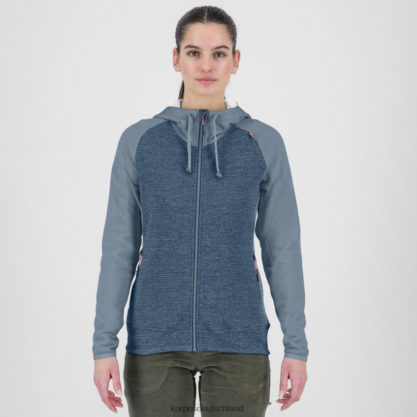 Vlies| de Karpos Frauen Camoscio mit Kapuze mit durchgehendem Reißverschluss Bering-Meer-/Gebirgsquelle ZV820Z1122