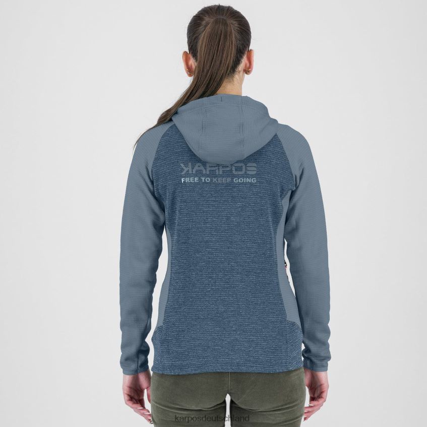 Vlies| de Karpos Frauen Camoscio mit Kapuze mit durchgehendem Reißverschluss Bering-Meer-/Gebirgsquelle ZV820Z1122