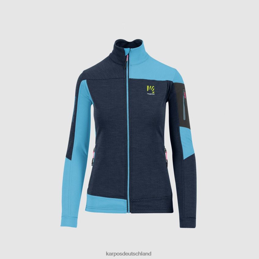 Vlies| de Karpos Frauen Cherz mit Fleece Mitternacht/blaues Atoll ZV820Z1127