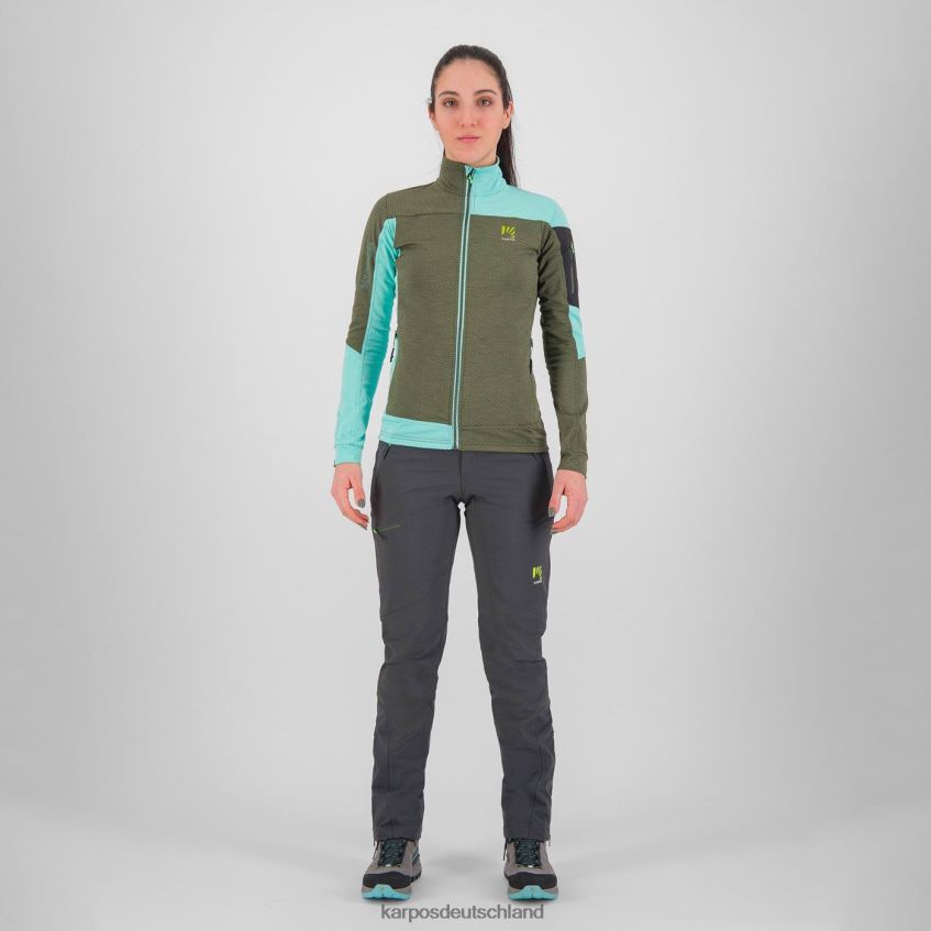Vlies| de Karpos Frauen Cherz mit Fleece Thymian/Aqua-Himmel ZV820Z1125