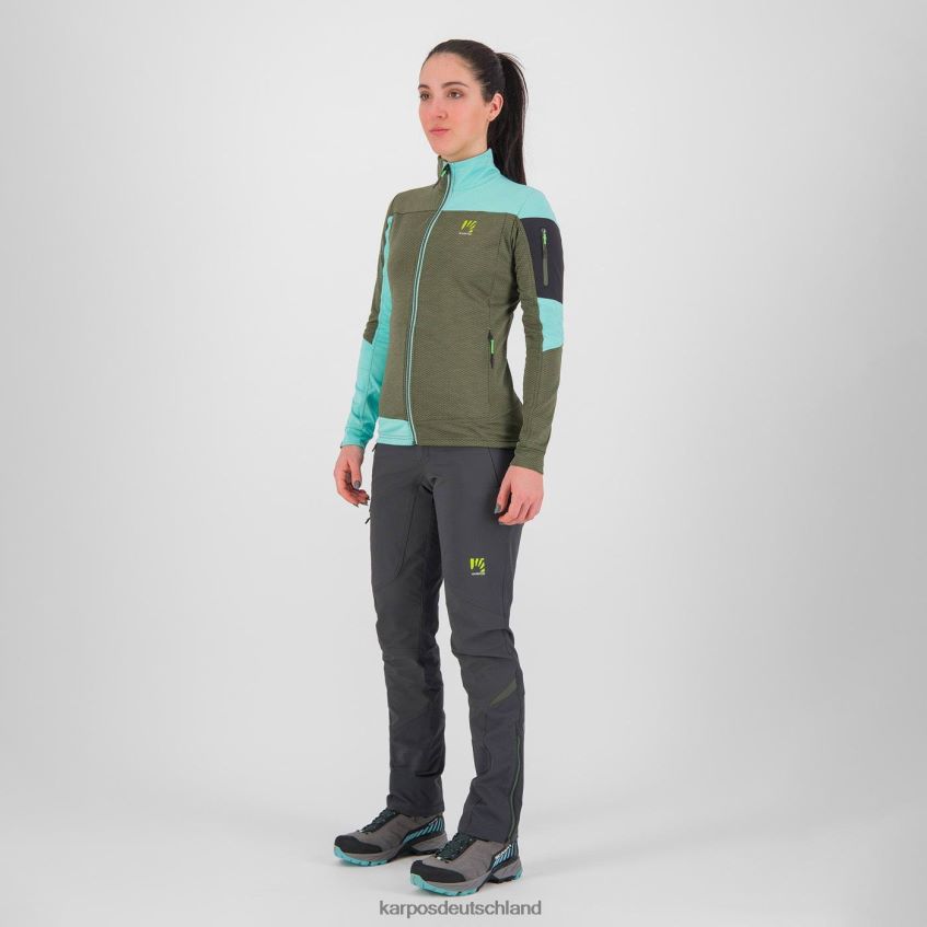 Vlies| de Karpos Frauen Cherz mit Fleece Thymian/Aqua-Himmel ZV820Z1125