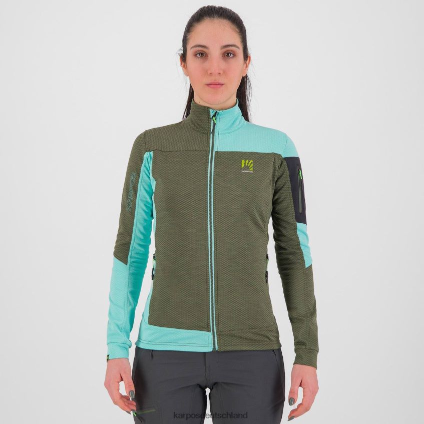 Vlies| de Karpos Frauen Cherz mit Fleece Thymian/Aqua-Himmel ZV820Z1125
