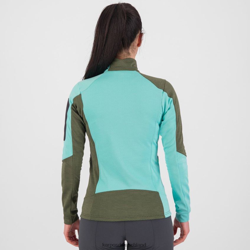 Vlies| de Karpos Frauen Cherz mit Fleece Thymian/Aqua-Himmel ZV820Z1125