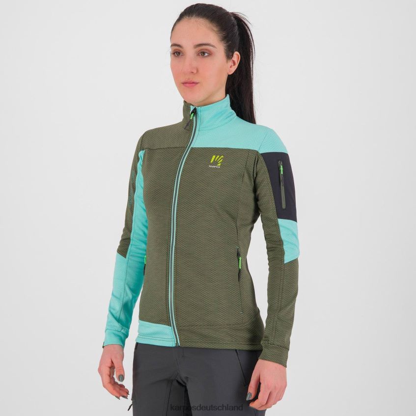 Vlies| de Karpos Frauen Cherz mit Fleece Thymian/Aqua-Himmel ZV820Z1125