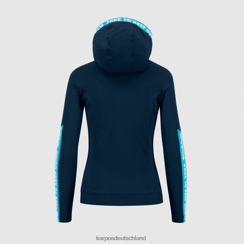 Vlies| de Karpos Frauen Easyfrizz mit Kapuzenpullover mit durchgehendem Reißverschluss Sky Captain/Blue Atoll ZV820Z1142