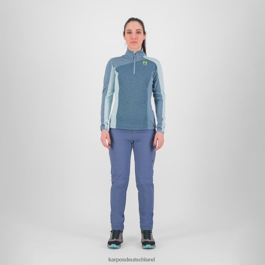 Vlies| de Karpos Frauen Federa-Halbreißverschluss mit Fleece Bering Meer/Bergquelle/str ZV820Z1203