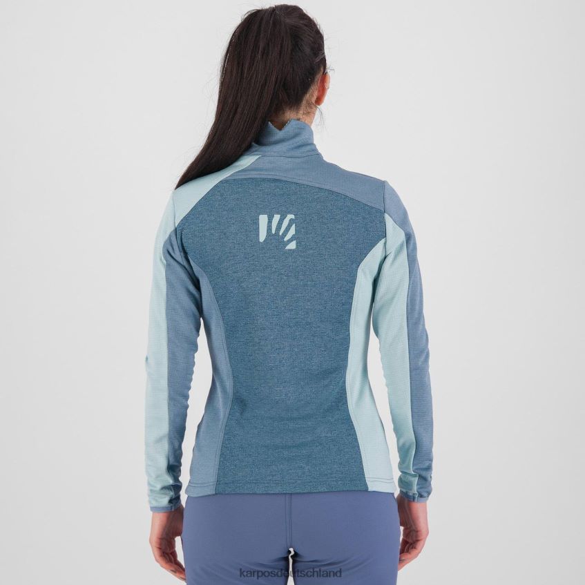 Vlies| de Karpos Frauen Federa-Halbreißverschluss mit Fleece Bering Meer/Bergquelle/str ZV820Z1203
