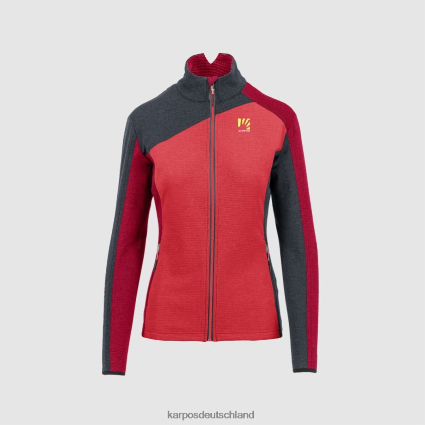 Vlies| de Karpos Frauen Federa mit durchgehendem Reißverschluss und Fleece Weihnachtsstern/Tusche/Narr re ZV820Z1183