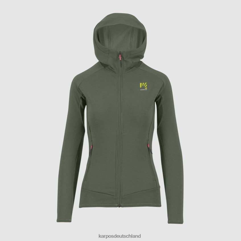 Vlies| de Karpos Frauen Mezzodi Kapuzenpullover mit Fleece Thymian ZV820Z1146